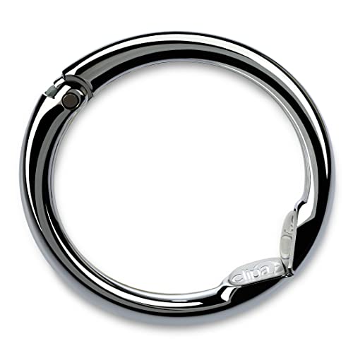 Clipa Bag Hangers The Ring that Opens into a Hook, Closes Automatically | Holds 33 lbs, Needs only 1/2" to Hang a Bag, Easy to Use with One Hand, in 9 available styles, 3 yr Warranty - color: Polished Hematite