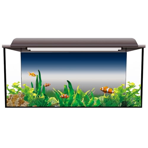Navy Blue Gray Ombre Aquarium Background 24x36 Inch Self-Adhesive Fish Tank Decorations, Modern Gradient Abstract Art Decorative Fish Tank Background Polyester Aquarium Decor Poster - size: 24x36in