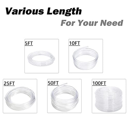 DAVCO 3/4" ID - 5 ft Clear Vinyl Tubing, Low Pressure Flexible PVC Tube, Heavy Duty UV Chemical Resistant Lightweight Plastic Vinyl Hose, BPA Free and Non Toxic, with 2 Stainless Clamps - size: 3/4"ID, style: 5 Feet