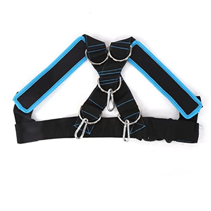 Weight Bearing Shoulder Strap Pulling Sled Harness Vest for Speed Agility Training - color: Black Blue