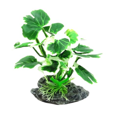 JGbaby Artificial Aquarium Plants,Fish Tank Decorations Betta Leaf Hammock 4in Realistic Silk & Plastic Plants, Hideout Decor for Betta. Goldfish,Reptiles,Small Tanks (Green Type-E) - color: Green Type-e, size: 4 inches