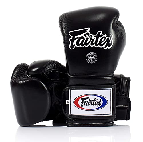 Fairtex BGV9 Muay 전문 복서 및 트레이너를 위한 | 하드 타자를 위한 멕시코 스타일 장갑 | 무술용 MMA 장갑 | 경량 및 충격 흡수 복싱 장갑 - color: 블랙., size: 10온스