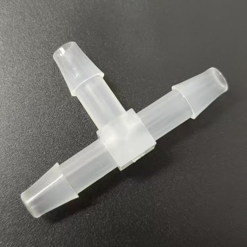 3 Way Tee Connector Equal Barbed T-Fitting 3 Way Hose Barb Adapter for Laboratory Biochemical Analytical Instruments Food Machinery Aquarium Equipment 100pc/pk (6.4mm 1/4'' Sq) - size: 6.4mm 1/4'' Sq
