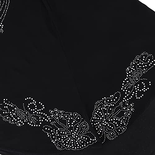 SIQITECHNO Elegant Hijab for Women Muslim Turban Scarf Islamic Headscarf Muslimah Turban Arabian Headwear Eid Scarf Shawl - color: Black