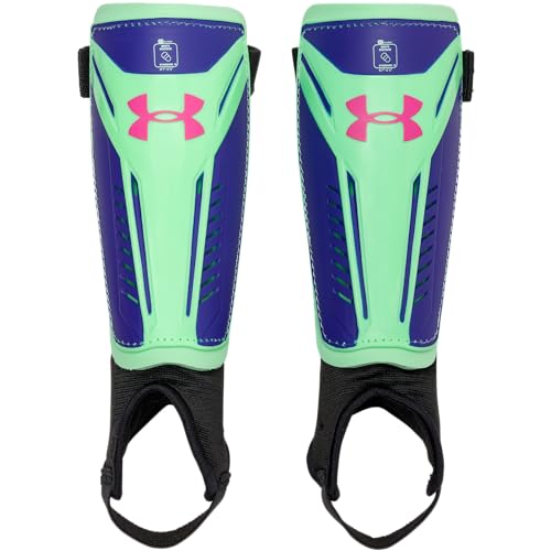 Under Armour Youth Soccer Shin Guards Challenge Shin - color: Matrix Green/Cobalt, size: Small