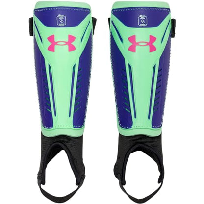 Under Armour Youth Soccer Shin Guards Challenge Shin - color: Matrix Green/Cobalt, size: Small