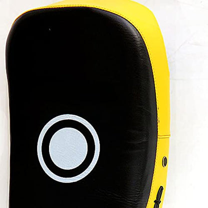 GLOGLOW Boxing Strike Pad for Training, High Density Sponge and PVC Leather, Multifunction Protective Strike Pad for Kickboxing Users - color: Yellow Stripe