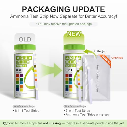 AAwipes 8-in-1 Aquarium Test Kit for Fish Tanks - Quick & Accurate Water Testing Strips for Aquariums & Ponds. Tests pH, Ammonia, Alkalinity, Hardness, Chlorine, etc. (K02-50) - color: 50 Strips