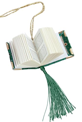 ihvan online Mini Quran & Tesbih Gift Set with Cylinder Box – 99 Pearl Muslim Prayer Beads, Misbaha Tasbeeh Sibha Mala – Islamic Ramadan, Eid & Mawlid Gift for Men & Women, Green - color: Green