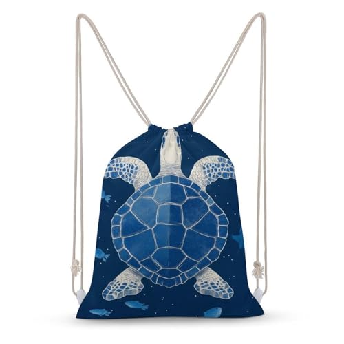 Turtle Pattern Drawstring Backpack Canvas String Bag Lightweight Sports Gym Bag for Men Women - color: Color-4