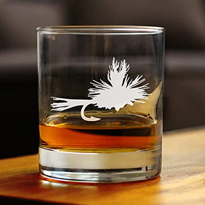Fly Fishing - Whiskey Rocks Glass - Unique Flyfishing Themed Gifts for Fishermen - 10.25 Ounce - style: Set of 1