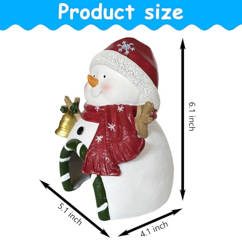 SLOCME Aquarium Christmas Snowman with Bell Decorations - Fish Tank Christmas Snowman Landscape Decoration Create Festive Atmosphere