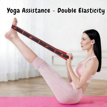（2Pcs） Numbered Resistance Bands for Glutes & Yoga(Red&Purple | Adjustable Pull Rope for Full Body Workout, Arm Leg Exercise Equipment for Home Gym Training