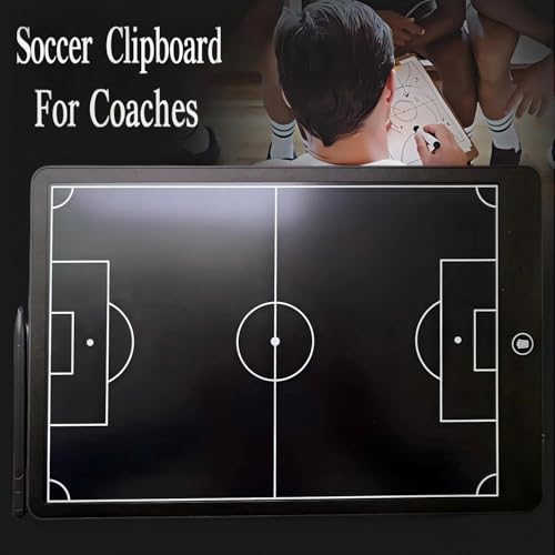 Soccer Coaching Board,16 Inch LCD Soccer clipboard for Coaches, Marking Training Tactical Board with Pen