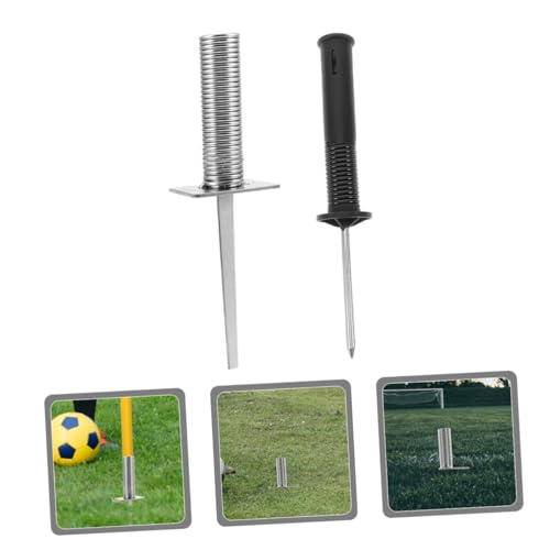 Toddmomy Ccer Agility Training Poles Set 2 Pack Spring Ground Nail Flagpole Holders Training Drills Mount for Soccer Field