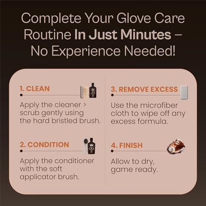 Glove Conditioner, Liquid, 8 Oz – Break in Faster, Keep Leather Maintained – Glove Conditioner for Mitts, Softball, & Baseball Gear Made in USA - size: Maintenance Kit