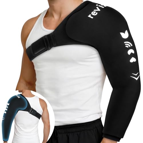 REVIX Ice Wrap for Shoulder and Arm – Reusable Cold Pack & Compression Ice Sleeve for Pitchers, Volleyball Players, Muscle Recovery, Elbow Ice Pack Pain Relief for Athletes, Daily Use - style: Medium