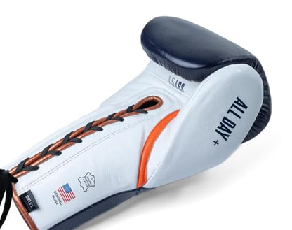 HIT N MOVE All Day Plus Weighted Boxing Gloves Men, Boxing Equipment, Heavy Bag Workout Gloves for Boxing, Training, Kickboxing, Muay Thai, MMA, 24 oz 1.5lbs - style: Lace-up Closure DEEP BLUE