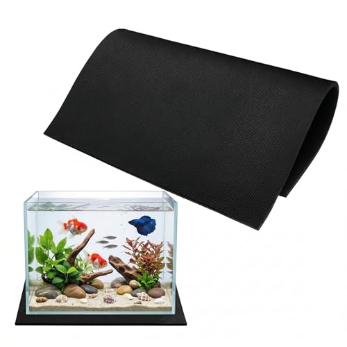 TEHAUX Aquarium Leveling Mat, 16x12 Inch Self Leveling Fish Tank Mat, Shockproof Waterproof 6mm Thick Foam Pad for 5-10 Gallon Tanks, Black