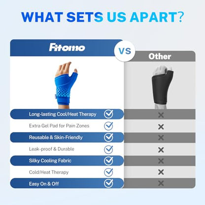 Thumb & Wrist Ice Pack Wrap, Thickened Ice Gel Pad, Ergonomic Fit, Long Lasting Cold & Warm for Carpal Tunnel Relief, Arthritis, Computer Overuse Injuries, Post-Surgery, 2 Pack Blue, S/M - size: S/M, style: 2 Pack(Blue)