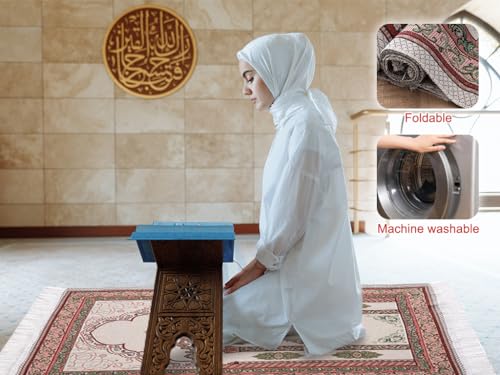 Anlising Prayer Mat Islamic With Elegant Design Bags - Muslim Rug for Ramadan - Great Gift for Family, Lover and Friends