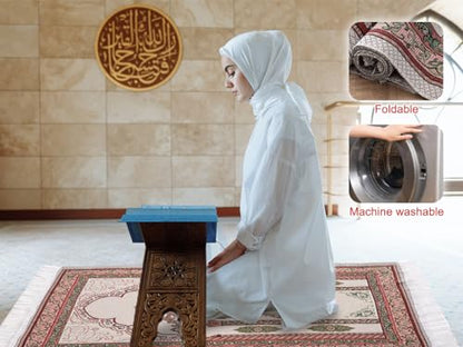 Anlising Prayer Mat Islamic With Elegant Design Bags - Muslim Rug for Ramadan - Great Gift for Family, Lover and Friends