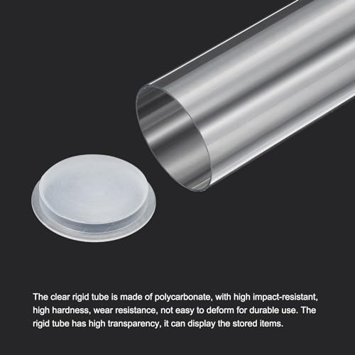 PATIKIL 5.9"L x 1.7"Dia Clear Storage Tubes, 3Pcs PC Plastic Transparent Hollow Round Rigid Tube with Cap for Beads Bath Salt Container Wedding Party Favors