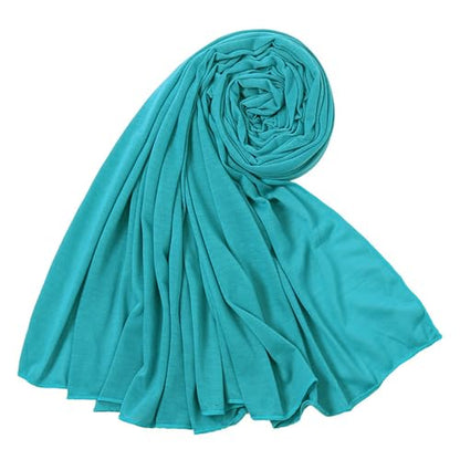 Harewom Muslim Hijab for Women Soft Stretch Headscarf Large Plain Turban Wrap Shawl Head Wrap for Everyday Wear - color: Light Green Hijab Headscarf