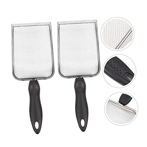 KESYOO 2PCS Stainless Steel Reptile Substrate Shovels Portable Litter Scooper for Turtles Lizards and Snakes Easy Clean Poop Cleaner for Reptiles