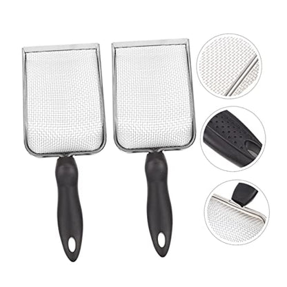 KESYOO 2PCS Stainless Steel Reptile Substrate Shovels Portable Litter Scooper for Turtles Lizards and Snakes Easy Clean Poop Cleaner for Reptiles