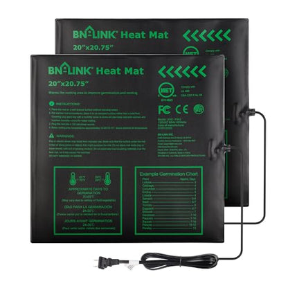 BN-LINK Seedling Heat Mat Warm Hydroponic Heating Pad Waterproof 20" x 20.75" for Seed Starting Greenhouse and Germination, 2 Pack - size: 20x20 2 Pack