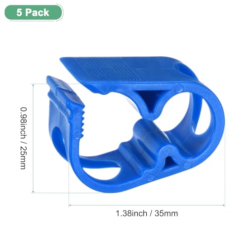 M METERXITY 5-Pack Adjustable Plastic Tubing Clamps 1/4-1/2 Inch Water Flow Control Tube Clip Adjustment Hose Pipe Clips for Beer Bottle/Plumbing/Instruments/Equipment [Blue]