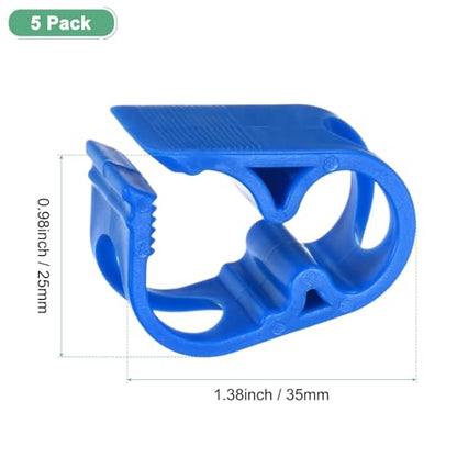 M METERXITY 5-Pack Adjustable Plastic Tubing Clamps 1/4-1/2 Inch Water Flow Control Tube Clip Adjustment Hose Pipe Clips for Beer Bottle/Plumbing/Instruments/Equipment [Blue]