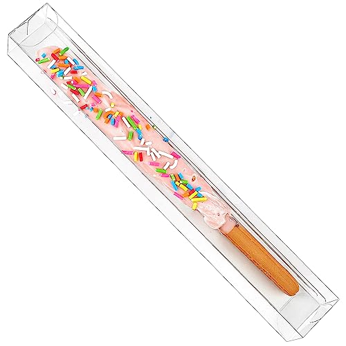 45 PCS Clear Pretzel Rod Boxes 1x1x8 Inches Gumball Tubes Box for 8, Individual Treat Box Transparent Plastic Candy Party Favor Boxes - color: 1x1x8 Inch
