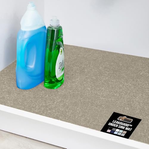 GORILLA GRIP LeakGuard Non-Adhesive Under Sink Mat for Kitchen Cabinet, Waterproof Quick Dry Shelf Liner, Durable Absorbent Felt Mats for Bathroom Sinks, Cabinets, Dresser, Easy to Trim, 24x24 Beige - color: Beige, size: 24"w X 24"l