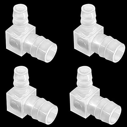 5/16" to 5/32" Hose Barb 90 Degree Elbow L Reducer Fitting, Barbed Joint Splicer Mender Adapter Union Adapter for Boat Aquarium Fuel Gas Liquid Air (Pack of 4) - size: 5/16" -5/32"-4pcs