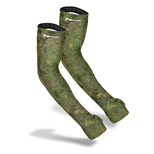 FARMER'S DEFENSE Gardening Arm Sleeves|UV Cooling Protective Sleeve Women & Men|Anti-Scratch Cover Sun UPF Outdoor Protection - Green Brush Camo - XS - color: Green Brush Camo, size: X-Small