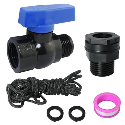 1Set Bucket Diverter Kit Garden Water Switch Shut Off Valve Plastic Hose Connector Threaded Connector 2.64 x 3.11 inches for Water Tanks Sinks Aquariums