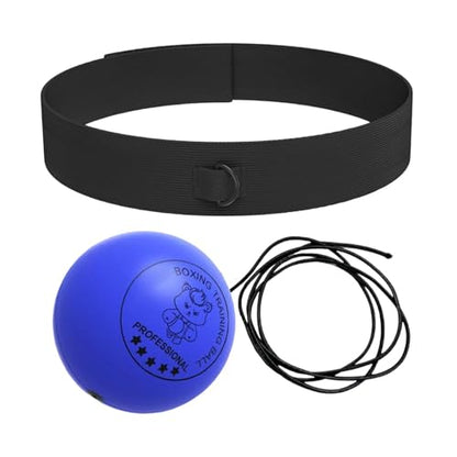 Punching Ball with Headband Adjustable Breathable Soft | Home Boxing Reflex Ball Punching Game for Men Women Adults Beginner Workout Exercise Relief Fitness MMA - color: Blue