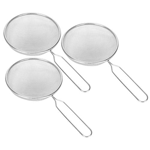 Omabeta Reptile Sand Shovel Metal Litter Cleaning Tool 3pcs Stainless Steel Dung Scooper 14cm Scoop 13cm Handle Mesh Design for Tortoise Lizard Reptile