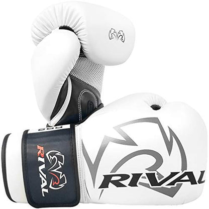 RIVAL Boxing RB2 2.0 Super Bag Gloves, Hook and Loop Closure - High-Density, Multi-Layered Padding, and Breathable Mesh Palm - color: White, size: Small