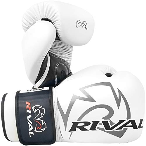 RIVAL Boxing RB2 2.0 Super Bag Gloves, Hook and Loop Closure - High-Density, Multi-Layered Padding, and Breathable Mesh Palm - color: White, size: Medium