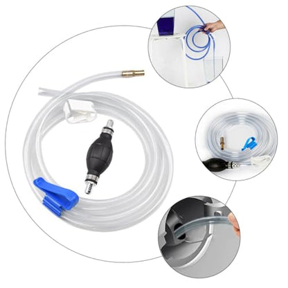 Manual Siphon Pump Hose Set for Oil and Water Transfer, Vehicle Guide Oil Tube with Sturdy Suction Hose, Practical Water Siphon Kit for Aquarium, Car, and Home Use