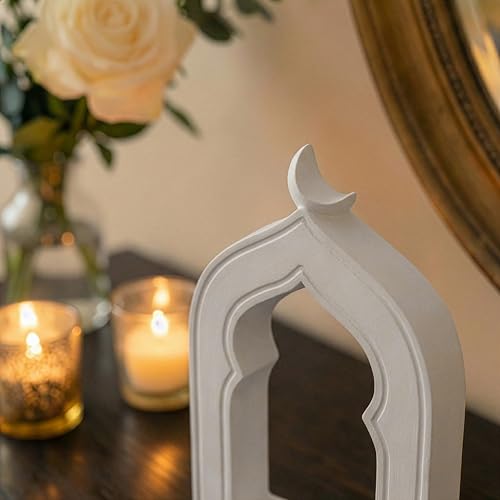 iwa concept Islamic Mihrab-Inspired Table Decor, Freestanding White Stone Decoration, Ramadan and Eid Home Decoration