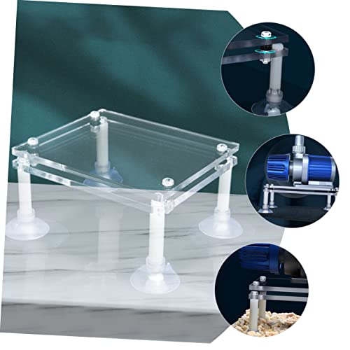 balacoo Submersible Pump Shockproof Pad Water Pump Holder Rack with Suction Cup Transparent Bracket for Fish Tank Stable Aquarium Accessories 4.72 X 3.93 X 1.37 in