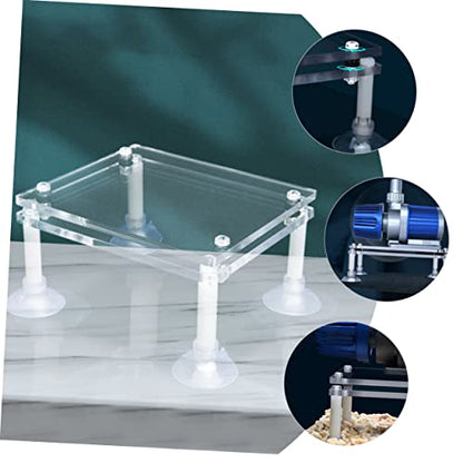 balacoo Submersible Pump Shockproof Pad Water Pump Holder Rack with Suction Cup Transparent Bracket for Fish Tank Stable Aquarium Accessories 4.72 X 3.93 X 1.37 in