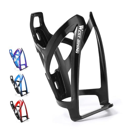 West Biking Bike Water Bottle Cages Ultra-Light Durable PC Bicycle Bottle Holder with Screws Tool, Easy Installation Bicycle Drink Cup Holders Cycling Kettle for MTB Road Bikes - color: Black