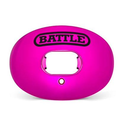 Battle Sports Chrome Oxygen Football Mouthguard | Maximum protection, Safe secure comfortable fit, Breathable built-in airflow channels, No boil required, Advanced composite - color: Pink