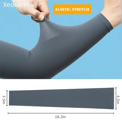 Xeoxarel Arm Sleeves for Men & Women (Available in 4 Pairs/12 Pairs) - color: 1 Pair Arm Sleeve - Grayish Blue