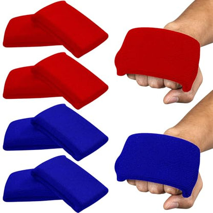 Sunnyray 4 Pairs Knuckle Guards for Boxing Gel Hand Guard Protection Knuckle Pads for Under Hand Wraps Muay Thai Kickboxing MMA Combat Sports Men Women - color: Red Blue